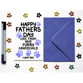 Father's Day Card From Furry Grandchild, Dog, Cat, Fathers Day For Papa, Pop, Granddad, Pawpaw