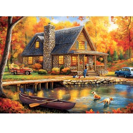 300 Piece Puzzles for Adult Jigsaw Puzzles Yellow Forest Boat Puzzle 300 Pieces Jigsaw Puzzles for Adult Kids Elderly Family Challenging Puzzles Game Home Decor Gift Toy 20.5x15IN