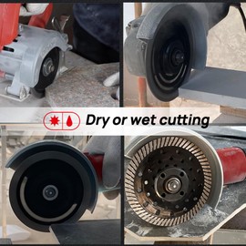 DT-DIATOOL Diamond Blade 4-1/2 Inch for Granite Marble Block Diamond Cutting Disc with Turbo Cutter Heads and Multiple Holes