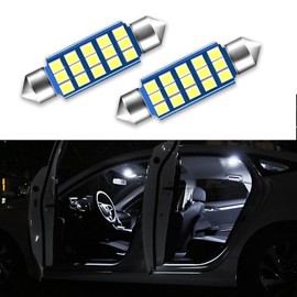 Lecctso 2PCS LED Extremely Bright Bulbs, LED Interior Car Lights, 1.65" 6000K 2835 Chipsets Car LED Blubs for LED Interior Dome Map Door Lights 211-2 212-2 569 6411 6451 41mm 42mm