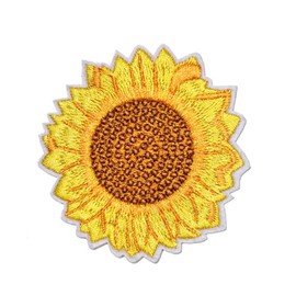 Sunflower Embroidered 2.5in Patch Sew Iron On Applique Summer Flower 3270