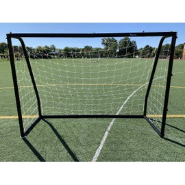 Vallerta Premier 7 X 5 Ft. Youth Size Steel Soccer Goal w/Weatherproof 4mm HDPE Net. 50MM Diameter Black Powder Coated & Corrosion Resistant Frame. 7x5 Foot Practice & Training Aid. ONE Year Warranty!