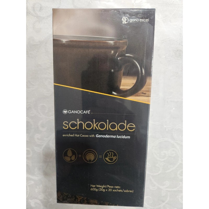 GANO EXCEL GANOCAFE SCHOKOLADE HOT COCOA GANODERMA 20 SACHETS EXPIRATION