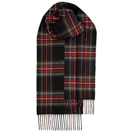 Lochcarron of Scotland Stewart Black Modern Lambswool Scarf