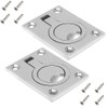 Yakamoz 2pcs Flush Ring Pull Handles Stainless Steel Boat Hatch