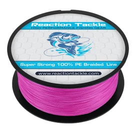 Reaction Tackle Braided Fishing Line Pink 25LB 1500yd