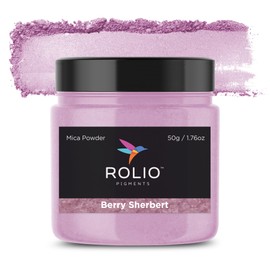 Rolio Premium Mica Powder - Berry Sherbert (50G / 1.76oz) - 1 Jar of Pink Pigment Powder for Epoxy Resin, Dye, Soap Making, Nail Polish, Paint, Candle Making, Bath Bombs, Slime