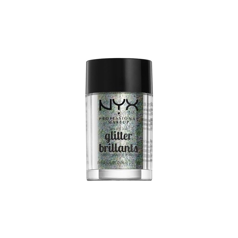 NYX Professional Makeup, Glitter para rostro y cuerpo, Tono Crystal,
