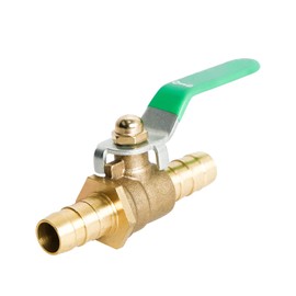 Aopin Ball Valve Brass 12mm / 59/125" Hose Barb x 12mm / 59/125" Hose Barb Valve for Water, Oil, Gas Liquids, Vinyl Handle, Suitable for PEX, Copper, HDPE1 Piece