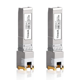 Timaxk 2 Pack 10GBase-T SFP+ to RJ-45 Transceiver, 10Gbe SFP+ Copper Ethernet Module, up to 30 Meters, Compatible with Cisco, Ubiquiti, Mikrotik, D-Link, Netgear, Qnap, Linksys and More