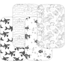 TANSY PANDA Sábanas TansyPanda para cuna Bellababy, Besrey, AMKE y Milliard Bedside Bassinet Sleeper, paquete de 4, 50 x 84 cm, ultrasuaves, transpirables, ajuste perfecto, unisex, para niños y niñas,