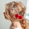 Artibetter Horquillas Rosa Roja Accesorios Para El Cabello 4 X