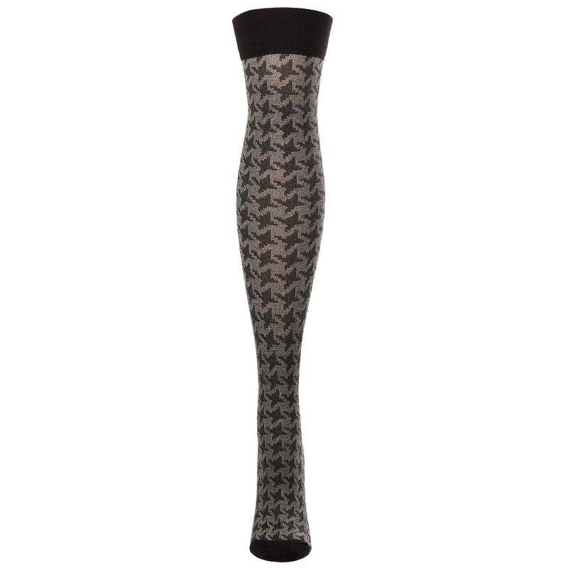 MeMoi Houndstooth Over The Knee Warm Socks Sudan Brown One