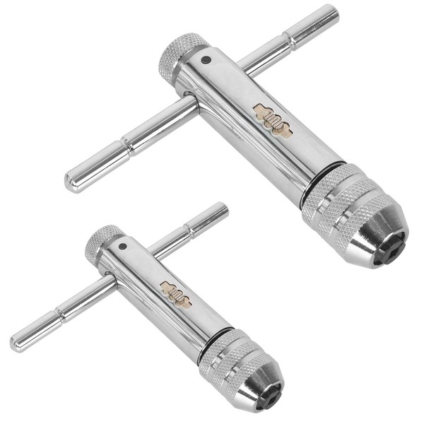 Zimoer 2 Piece T Handle Tap Wrench Ratchet, Hand Tap