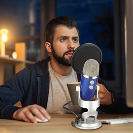 Namvo Microphone Pop Filter Swivel Pop Screen with Double Layer Mask Sound Shield Guard Windscreen for Blue Yeti Blue Snowball and Other Recording Studio Mic