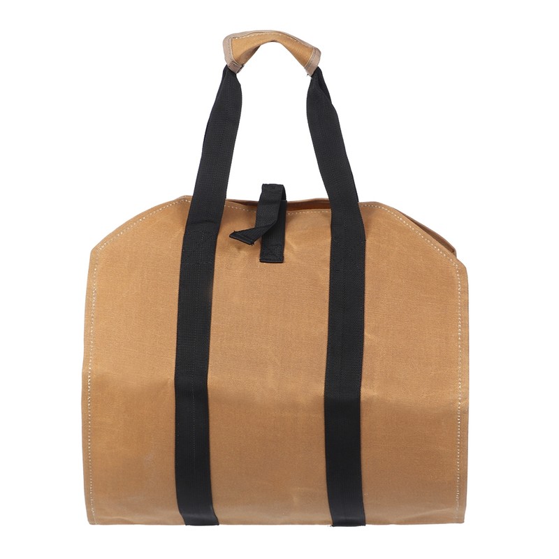 Waxed Canvas Waterproof Large Portable Firewood Holder Bag Log Carrier