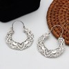 Unbranded Elegant Silver Plated Hoop Earrings Hollow Pattern Heart Shape
