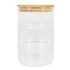 Birambeau Square Glass Jar with Bamboo Lid, Size: 8 x