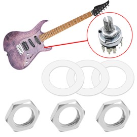 VGOL 20x Guitar Potentiometer Accessories Guitar Bass Case Hex Nuts and Washers Zinc Alloy for 24mm Large Metric Potentiometers Metric M8