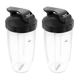 DRELD Set of 2 Replacement Parts for Nutribullet Juicer Cups 32 OZ, 2 Pieces Nutribullet Replacement Cups with Lid, Compatible with Nutribullet Juicer 900W/600W (32oz/940ml)