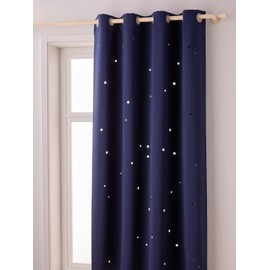 Vertbaudet Blackout Curtain with Cut-Out Stars Navy 135 x 180 cm