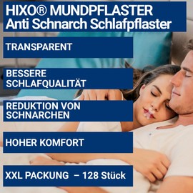 128x Mundpflaster gegen Schnarchen – Sanftes Anti-Schnarch Tape für besseren Schlaf & Nasenatmung – Hautfreundlich & sicher, optimale Haftung für die Nacht