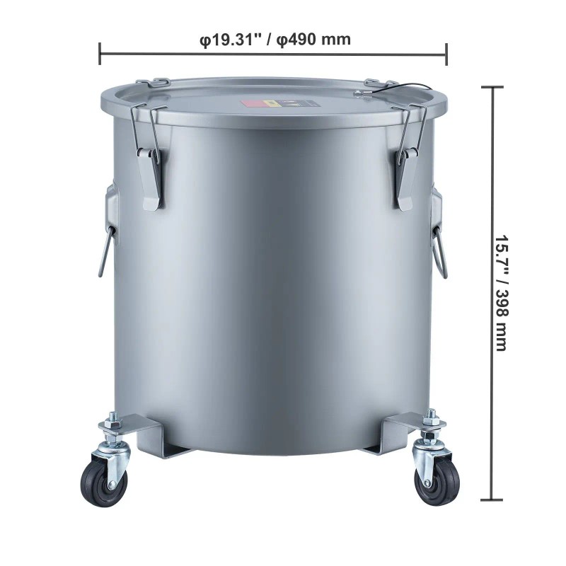 8 Gal Carbon Steel Fryer Grease Bucket Rust-Proof Coating Oil