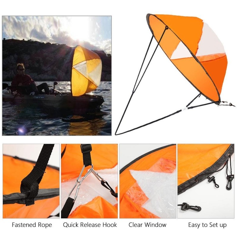 Kayak Wind Sail, 42inch Portable Folding Downwind Wind Sail Kit
