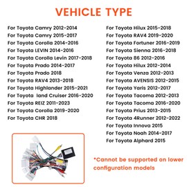 PODOFO Radio J-B-L Wiring Harness 16 pin Compatible with Toyota Camry Corolla RAV4 Tundra Highlander Vios Yaris Sienna Hilux Prado Fortuner Wire Harness Adapter Canbus for Toyota Aftermarket Radio