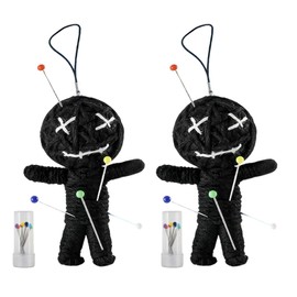 JYNVO Set of 2 Voodoo Doll with Needles, Joke Items, Gift for Colleagues and Supervisors in the Office, Stress Relief, Farewell, Office, University, Study