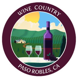 Vinyard - Wine Country - Paso Robles, California 3.5" DIY Stick On Vinyl Decal Vacation Adventure Theme Novelty Applique