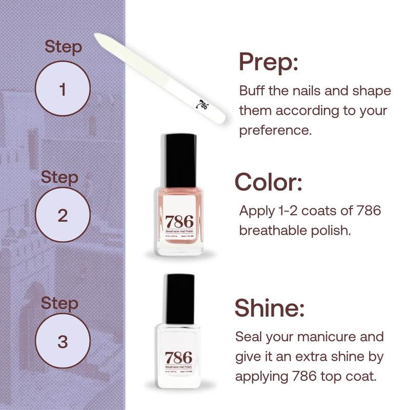 786 Cosmetics Breathable Nail Polish - Halal & Vegan, 21-Free,