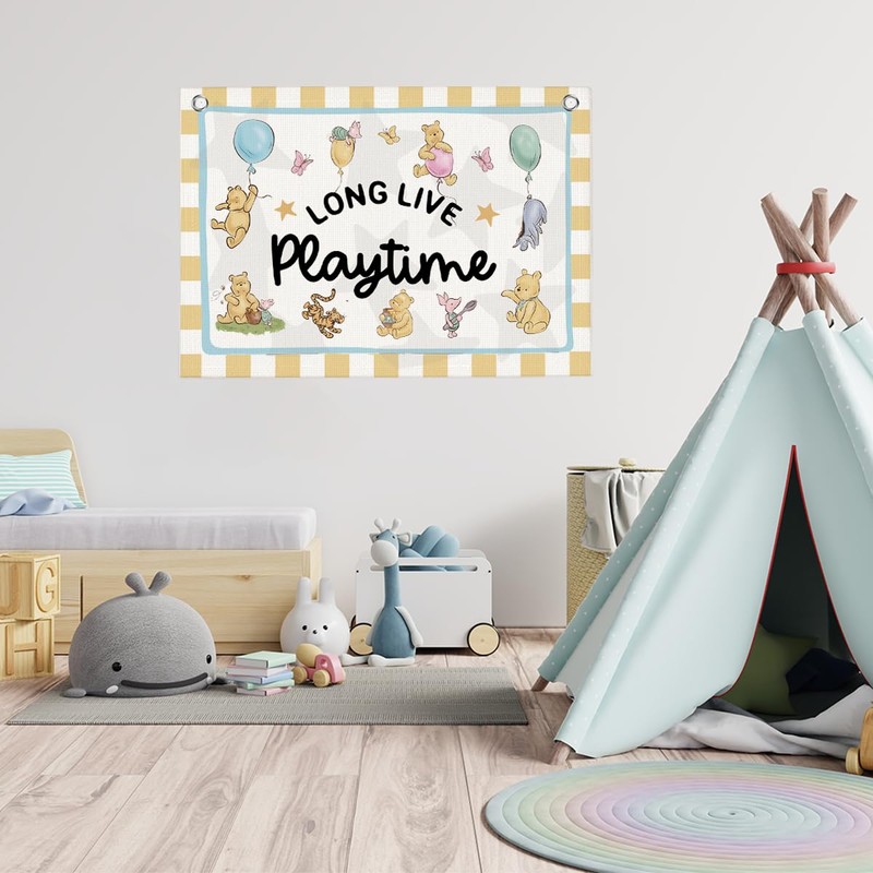 Long Live Playtime Banner Playroom Wall Decor for Kid Room