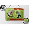 FEMER Tin Sign 18 x 12 cm Animals Attention Electric