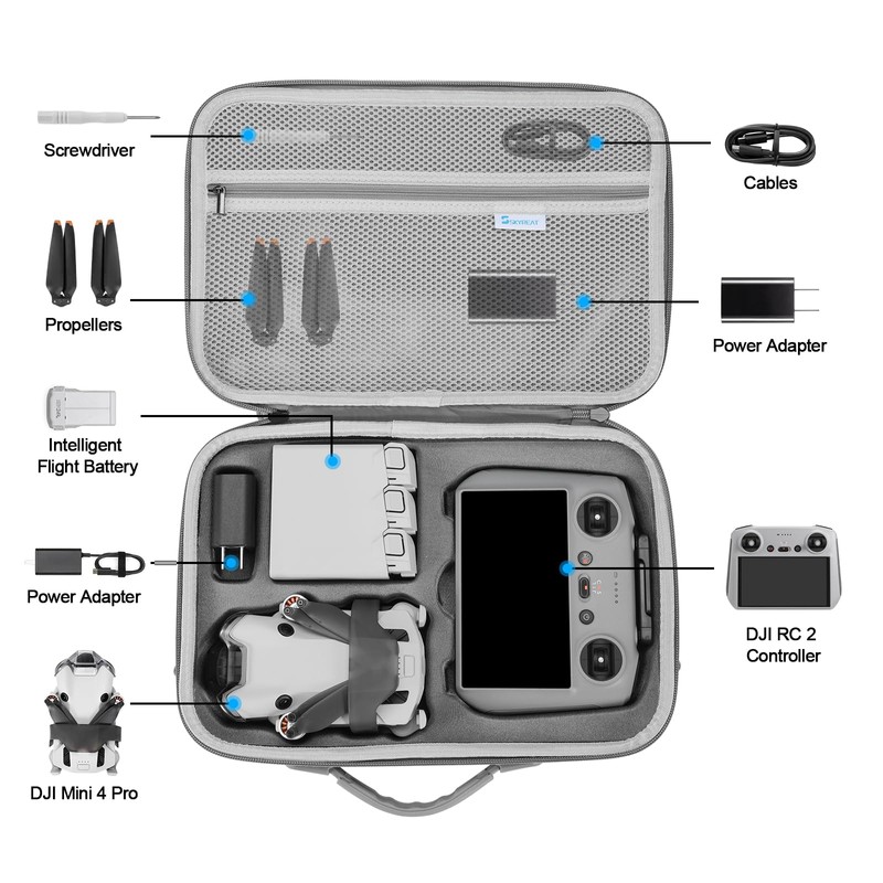 SKYREAT Mini 4 Pro Case, Portable Travel Case, Compact Storage