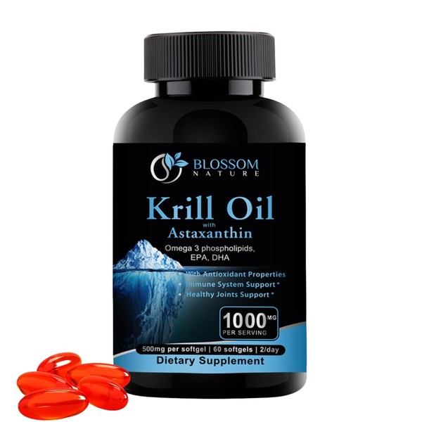 ​Antarctic Krill Oil 1000mg Softgels with Astaxanthin – Omega-3 EPA