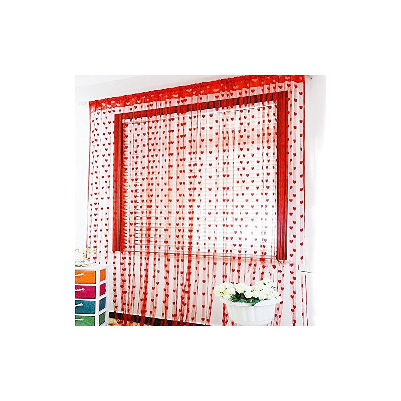 Crazy Sutra Polyester Blend Set of Love Heart Shape Curtain