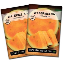 Sow Right Seeds - Tendersweet Watermelon Seeds for Planting - Non-GMO Heirloom Seeds to Plant a Home Vegetable Garden - Unique Orange Flesh Melon - Sweet Summer Treat to Grow Outdoors (2)
