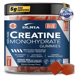 Dlnia- 120 Gomitas De Creatina Monohidrato Para Hombres Y M