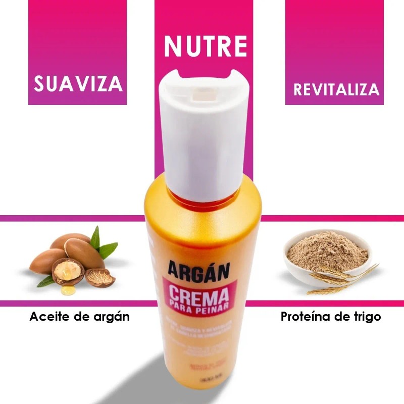 Crema Para Peinar Hidratante Aceite De Argan Nefertiti 300ml