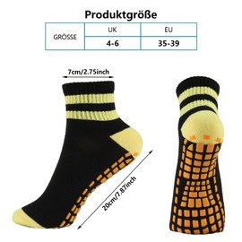 Newofview 5 Pairs of Yoga Socks, Non-Slip Socks for Women, Non-Slip Pilates Socks, Women's Stopper Socks, Grip Socks for Home, Hospital, Rehabilitation, Dance, Workout, Sports, EU 35-39, Black + Blue