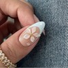 Blue French Tip Press on Nails Medium Almond OFDNE 3D