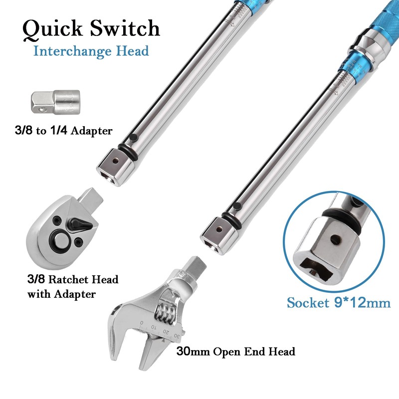 COTOUXKER Open End Adjustable Torque Wrench, 5 to 60 Nm