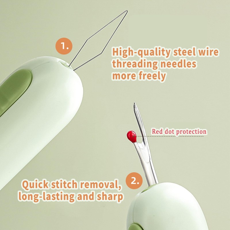 Seam Ripper for Sewing,Needle Threaders,2-in-1 Seam Ripper and Thread Remover,Stitch