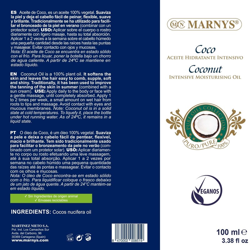 Aceite Coco 100 ml Marnys