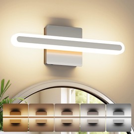 Joosenhouse 15.7 Inch Brushed Nickel Vanity Light for Bathroom – 5CCT Dimmable LED Light Bar, 16W Hardwired Mirror Light, Adjustable Brightness, Modern Bathroom Lighting