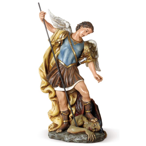 Joseph's Studio by Roman - St. Michael Figure on Base, 14" Scale Renaissance Collection, 15.5" H, Resin and Stone, Religious Gift, Decoration