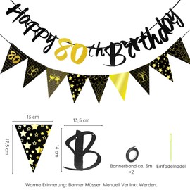 80th Birthday Man Woman Decoration, 80th Birthday Decoration Banner Swirl Set, Decoration 80th Birthday Man Streamers, 80th Birthday Decoration Garland Spirals Gold, Decoration 80th Birthdays, Party Decoration 80s Birthdays