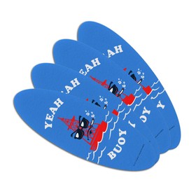 Yeah Buoy Boy Funny Humor Double-Sided Oval Nail File Emery Board Set 4 Pack