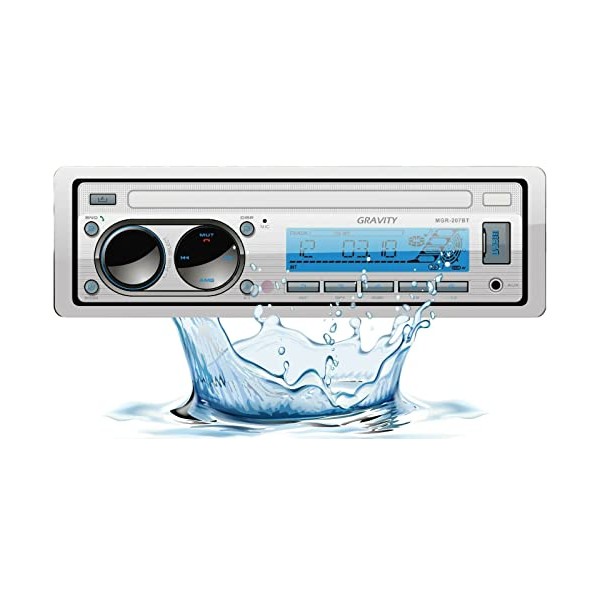 Gravity MGR-207BT 200W A2DP True Marine Stereo AM FM Radio
